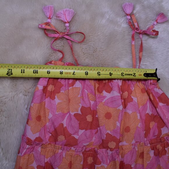 Feather For Arrow Girls Floral Pink Maxi Dress Size 8 Sun Dress - Picture 3 of 7